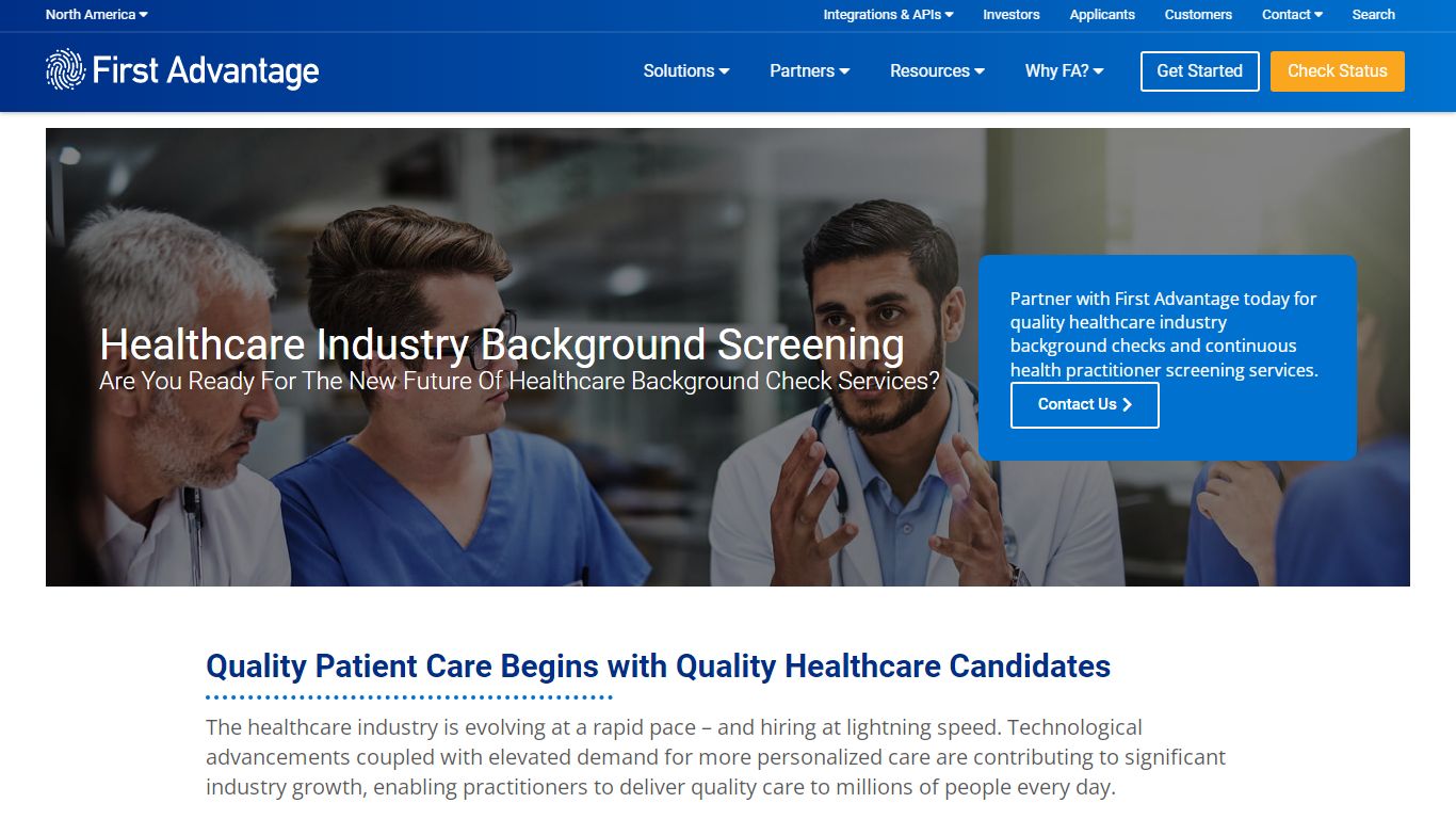 Healthcare & Medical Background Checks | First Advantage - North America