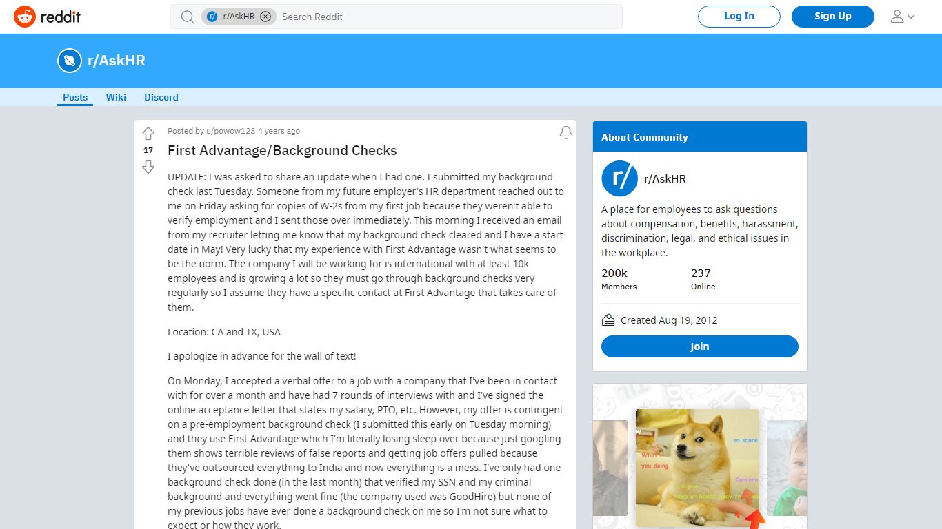 First Advantage/Background Checks : AskHR - reddit